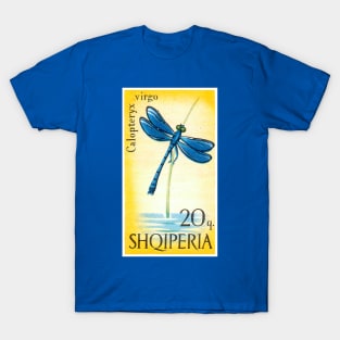 Vintage 1966 Albania damselfly postage stamp T-Shirt